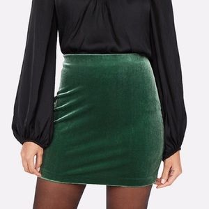 High Waisted Velvet Mini Skirt